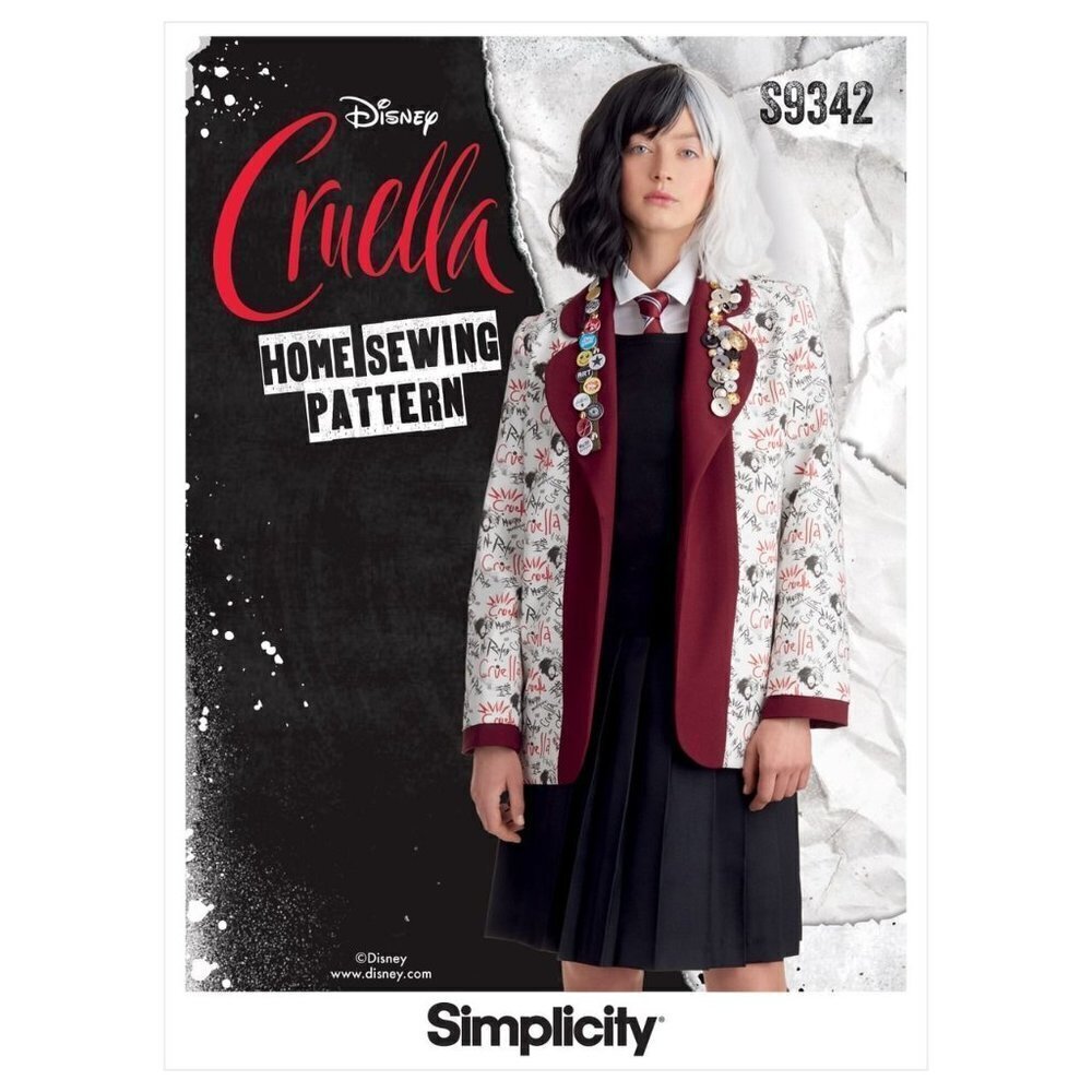 Simplicity Sewing Pattern 10982 9342 Jacket Cruella Costume Cosplay Size XS-XL
